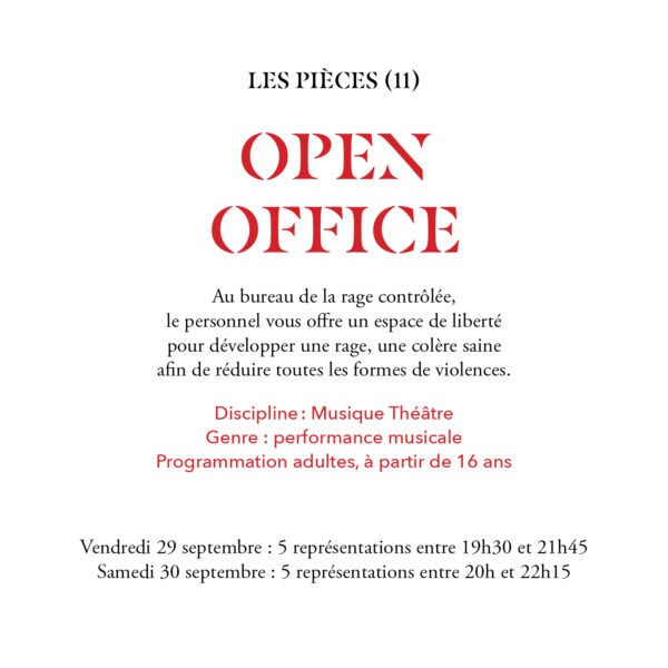 Open office (Ve 19h30)